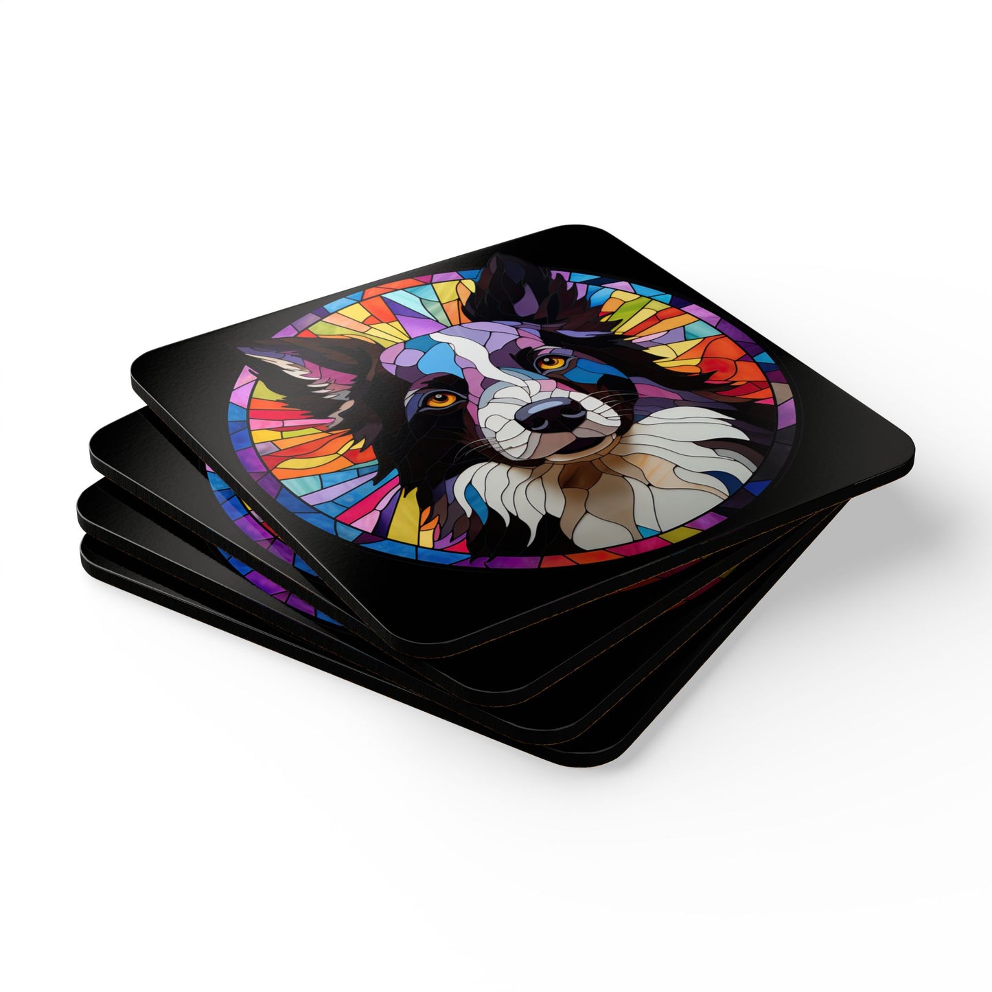 Black Border Collie Coaster Set