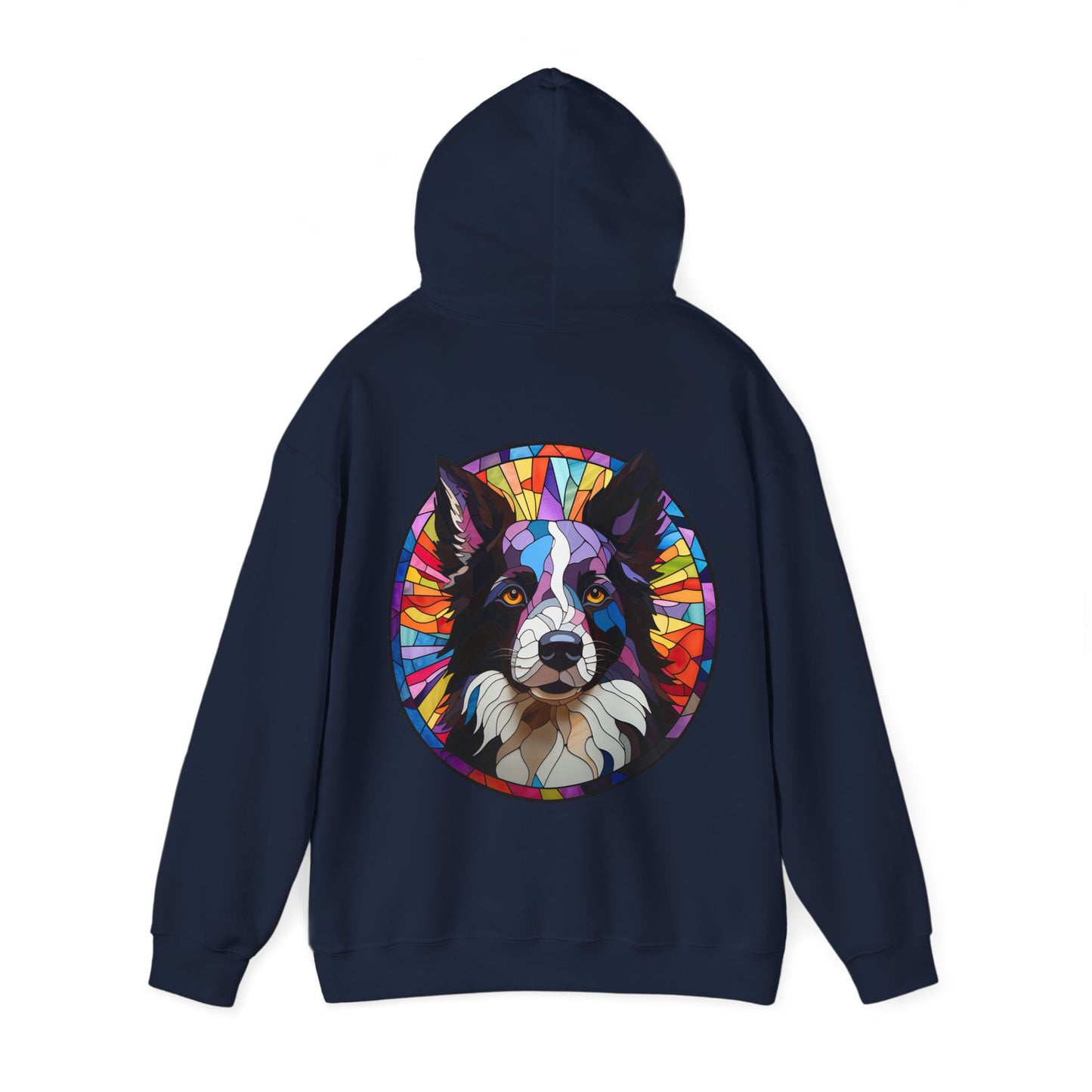Black and White Border Collie Unisex Heavy Blend™ Hooded Sweatshirt