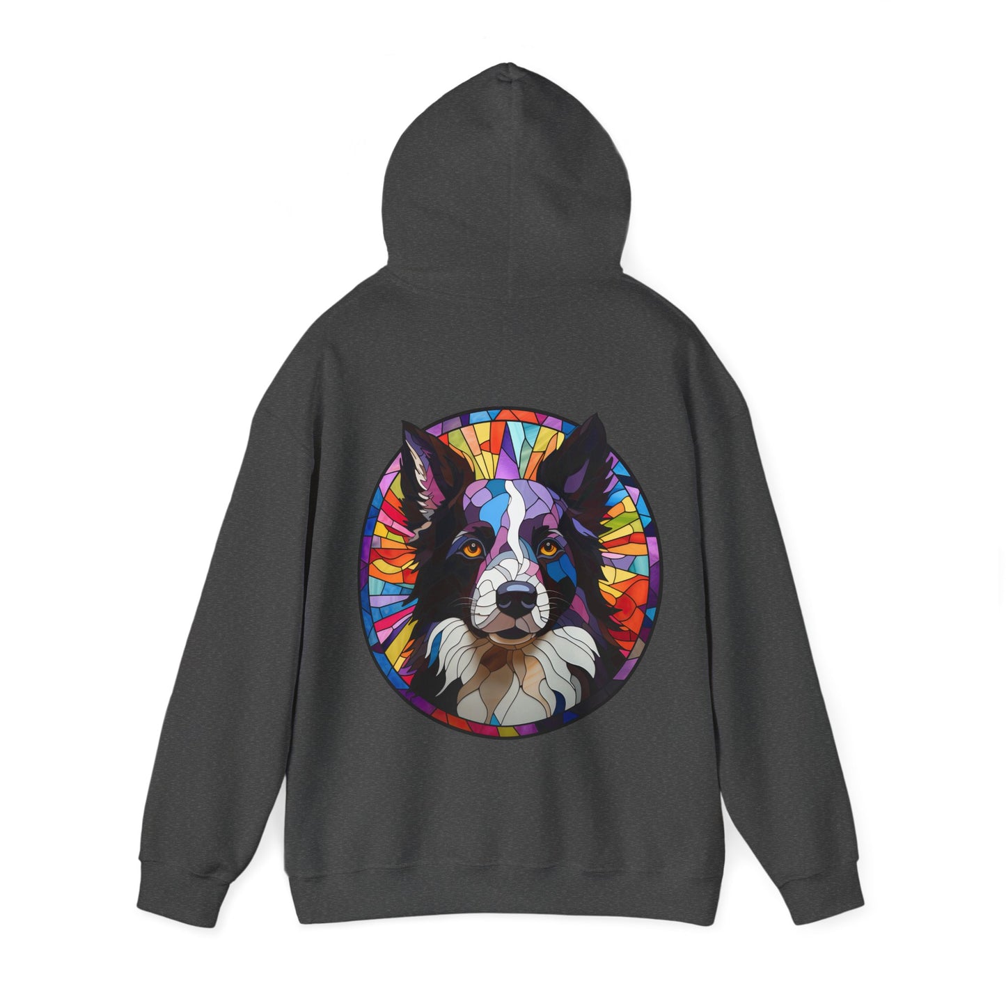 Black and White Border Collie Unisex Heavy Blend™ Hooded Sweatshirt