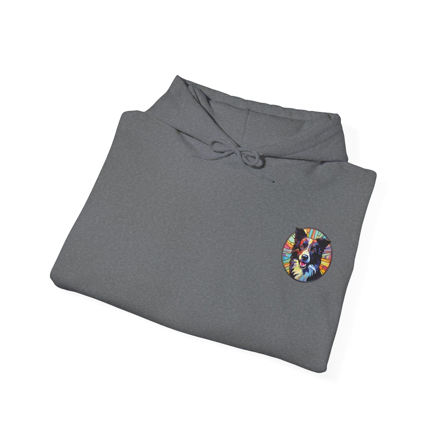 Black and White Border Collie Unisex Heavy Blend™ Hooded Sweatshirt