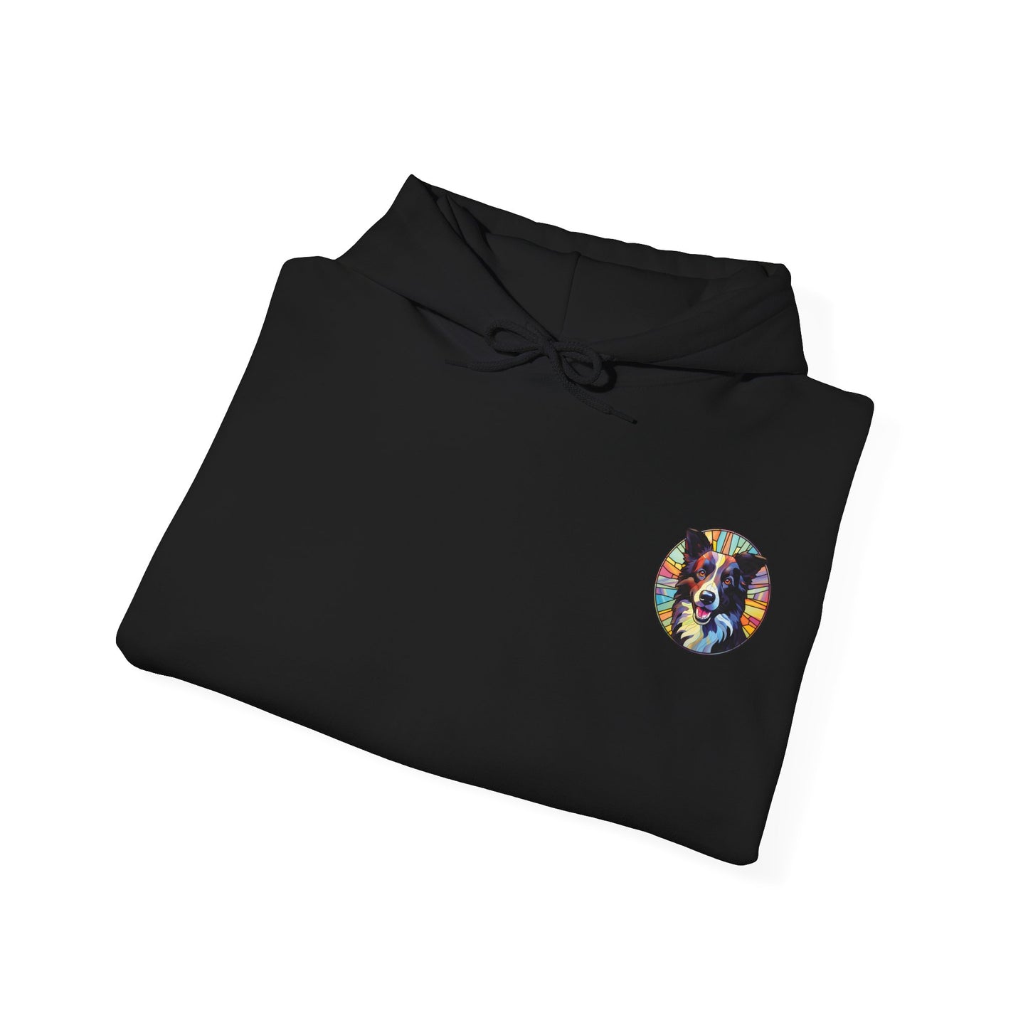 Black and White Border Collie Unisex Heavy Blend™ Hooded Sweatshirt