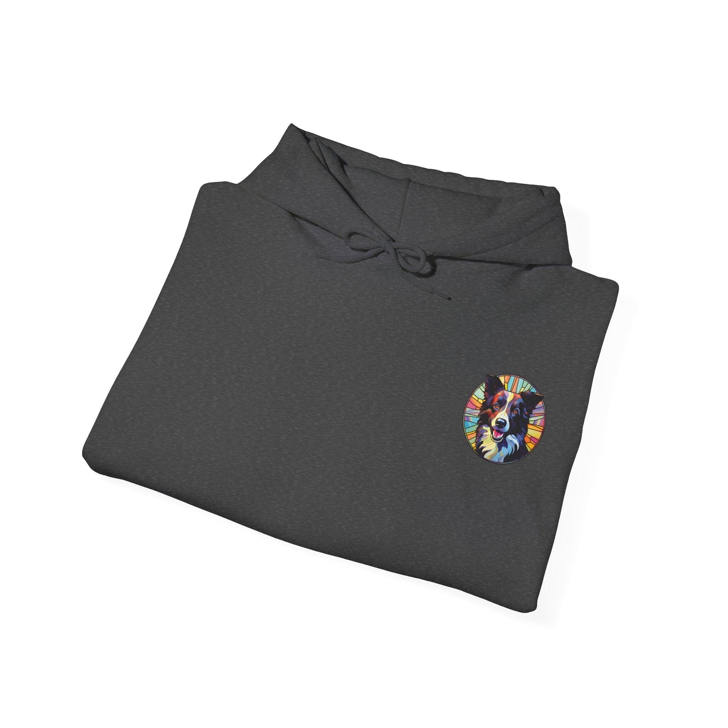 Black and White Border Collie Unisex Heavy Blend™ Hooded Sweatshirt