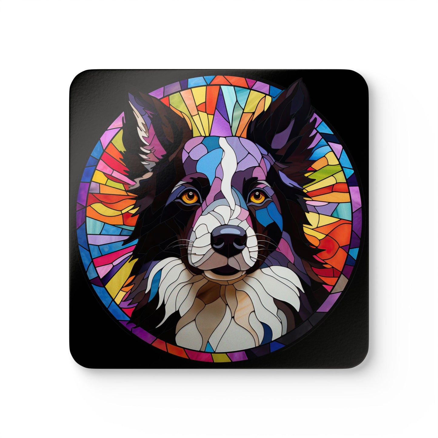 Black Border Collie Coaster Set