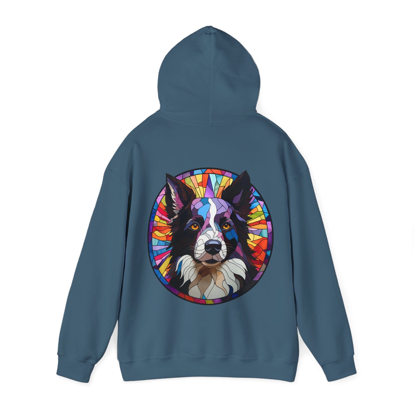 Black and White Border Collie Unisex Heavy Blend™ Hooded Sweatshirt