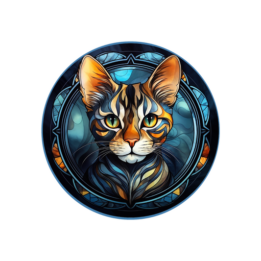Blue Bengal Cat Ceramic Coaster