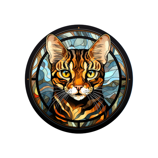 Amber Eyed Bengal Cat Ceramic Coaster