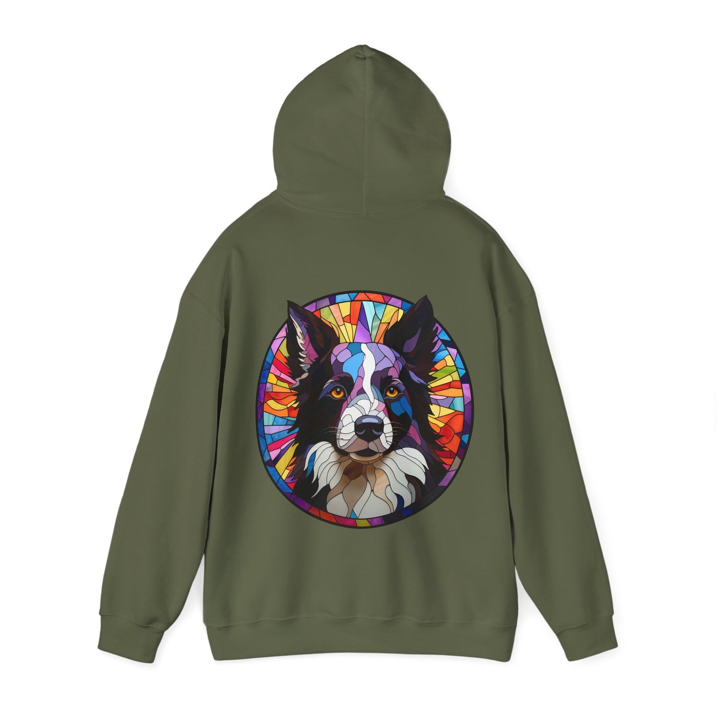 Black and White Border Collie Unisex Heavy Blend™ Hooded Sweatshirt